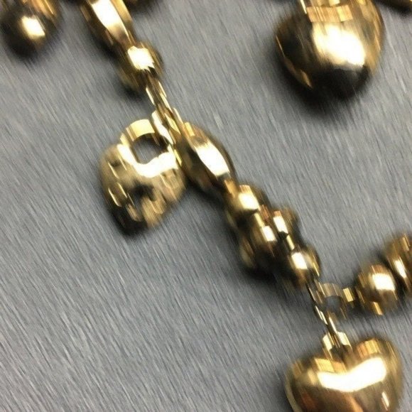 Collar Tack Pin Gold Necklace As Is Heart Lock Key Dangle Diamond Retro BoHo - Picture 6 of 9